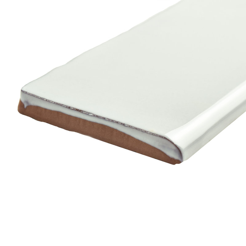 Bullnose Tile 2x6 Hall Bianco Ceramic Bullnose Wall Trim Tile - 2 X 8 ...